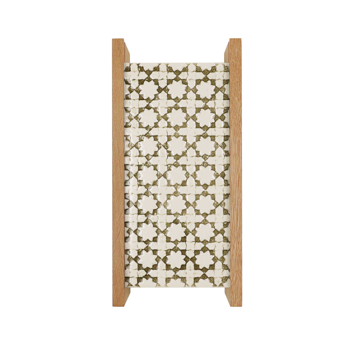 McKenzie Sconce shown in Oak with a Thyme Ceramic Finish