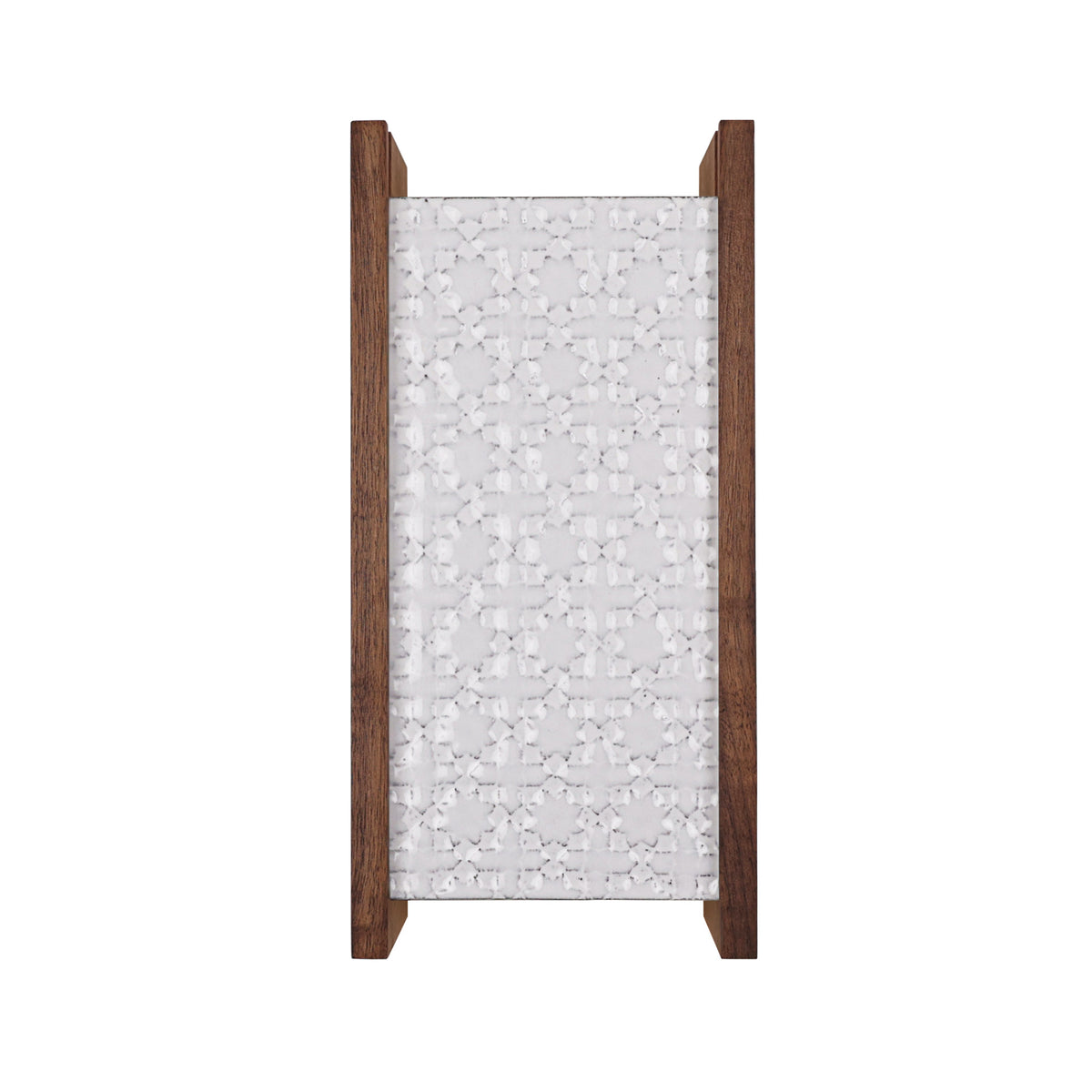 McKenzie Sconce shown in Walnut with a Brownstone White Ceramic Finish