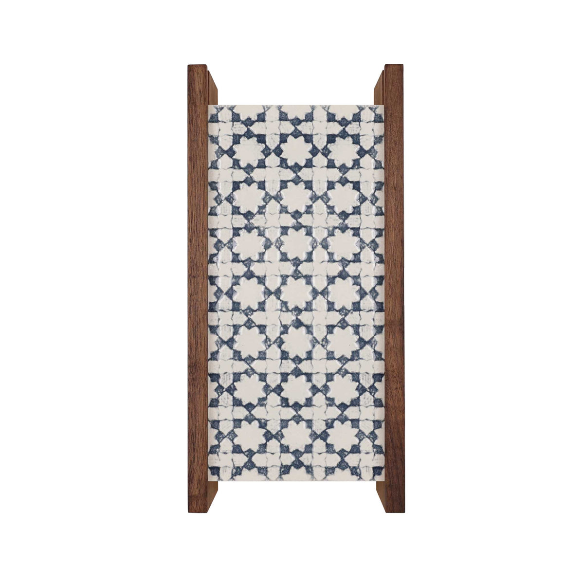 McKenzie Sconce shown in Walnut with an Indigo Blue Ceramic Finish