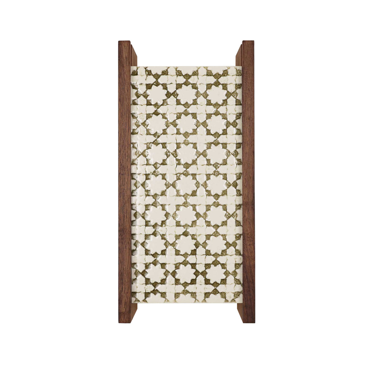 McKenzie Sconce shown in Walnut with a Thyme Ceramic Finish