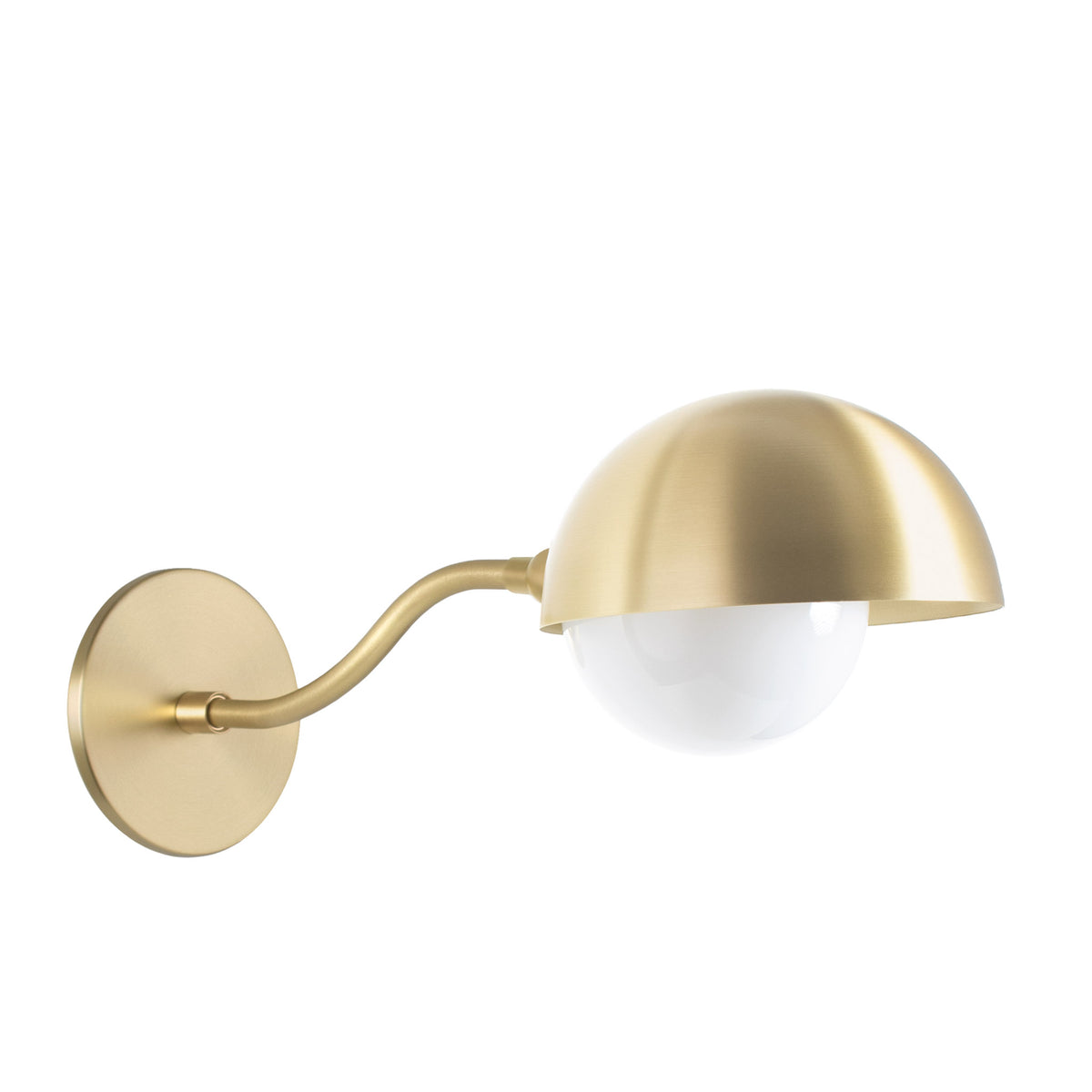 Noor Curve Sconce shown in Brass