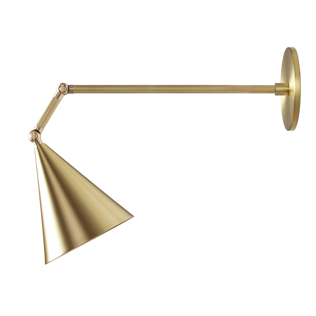 Petra Articulated shown in Brass with a 12" arm