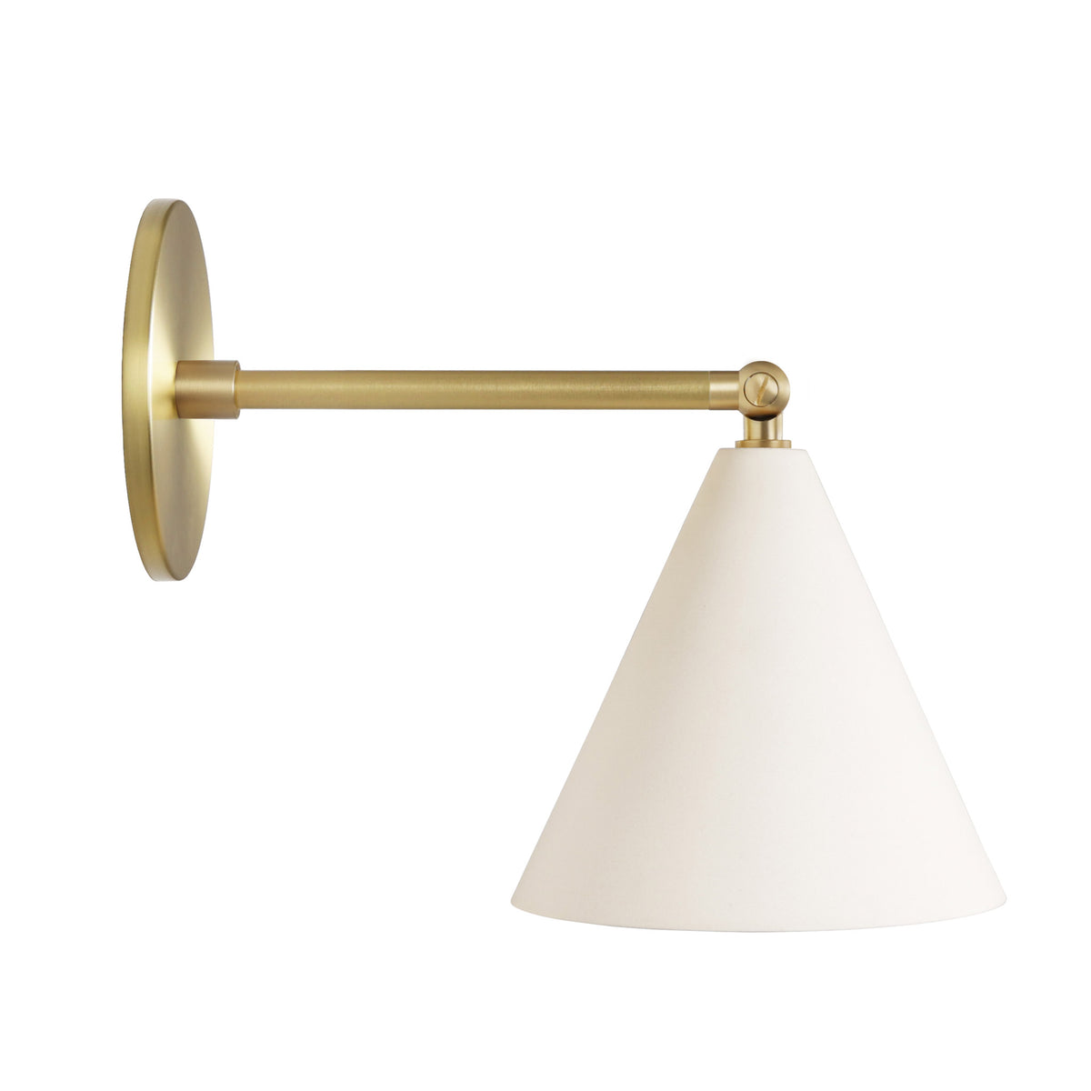 Petra Ceramic Sconce shown in Brass with a 6" Rod