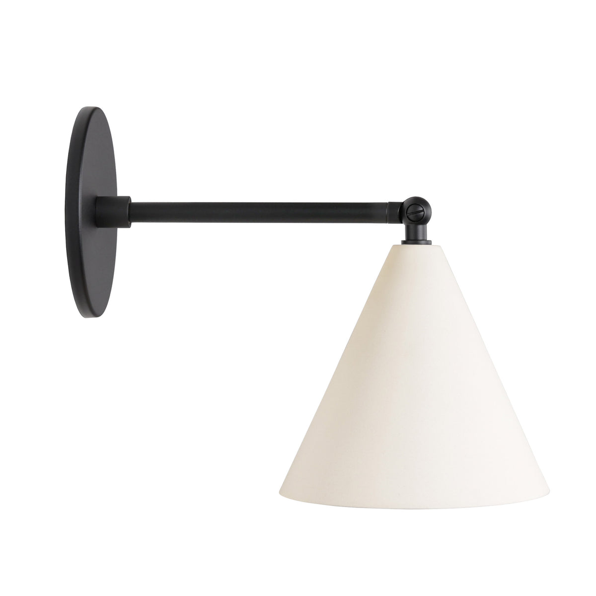 Petra Ceramic Sconce shown in Matte Black with a 6" Rod