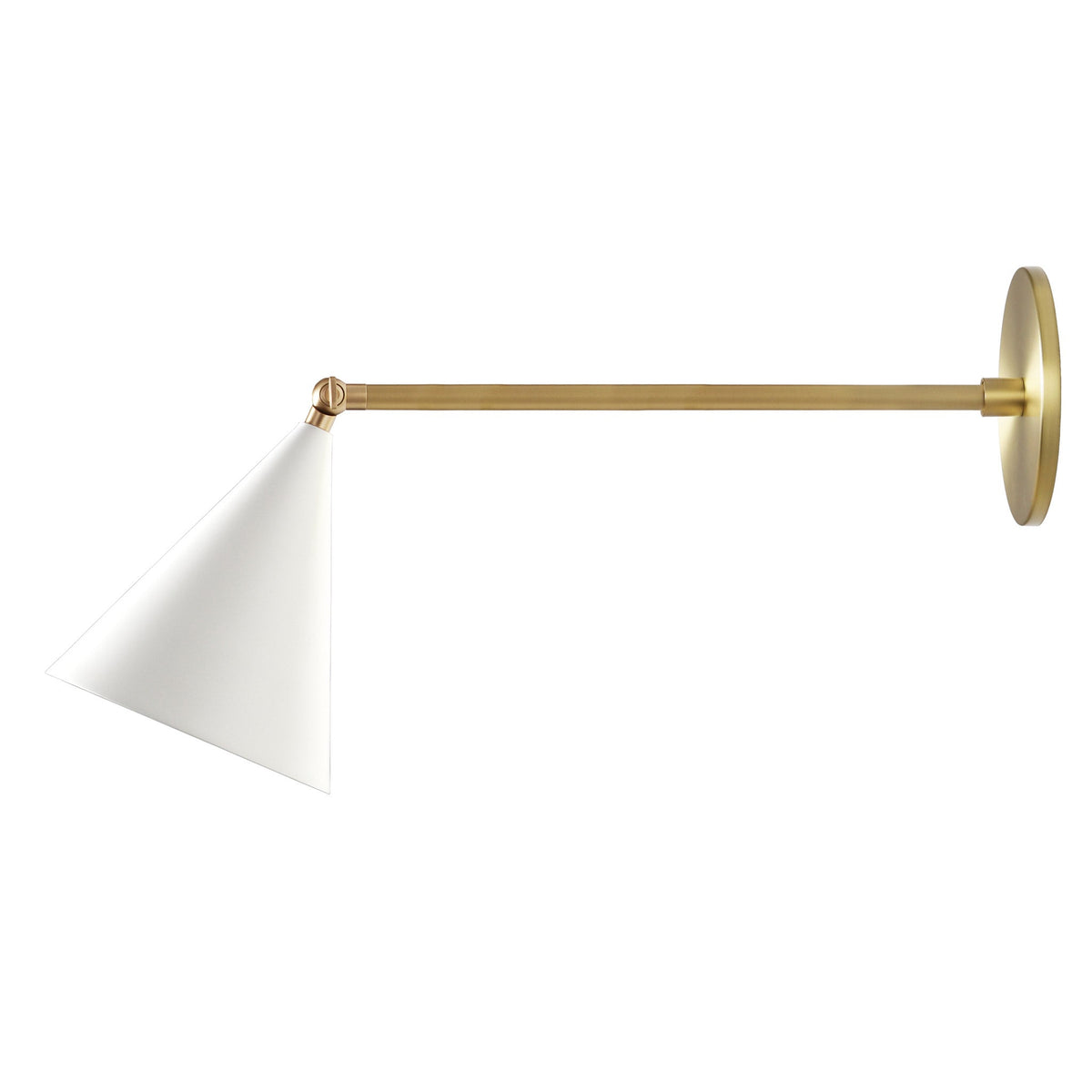 Petra Sconce shown in White and Brass with a 12" arm