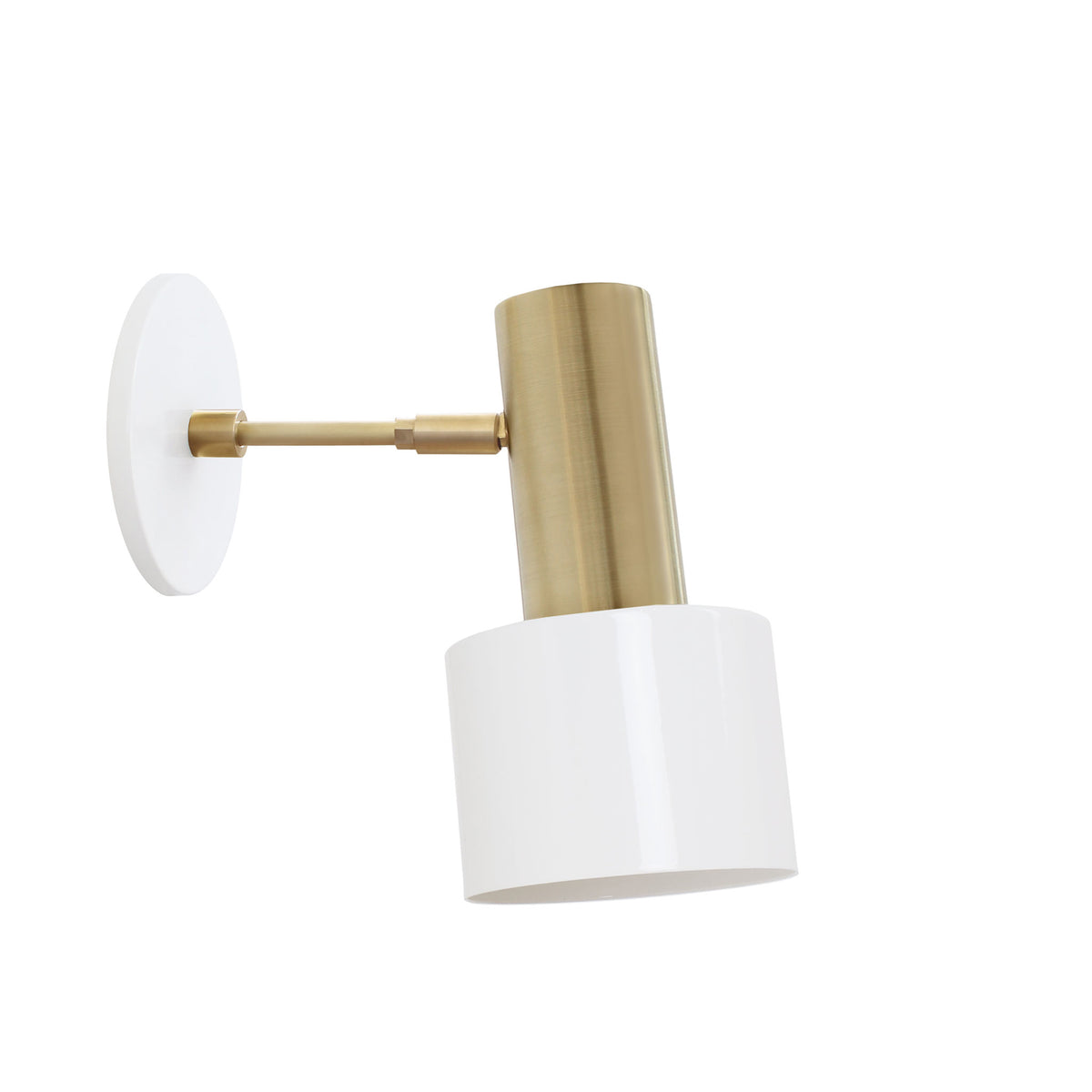 Ridge Sconce shown in White with Brass and 3" arm