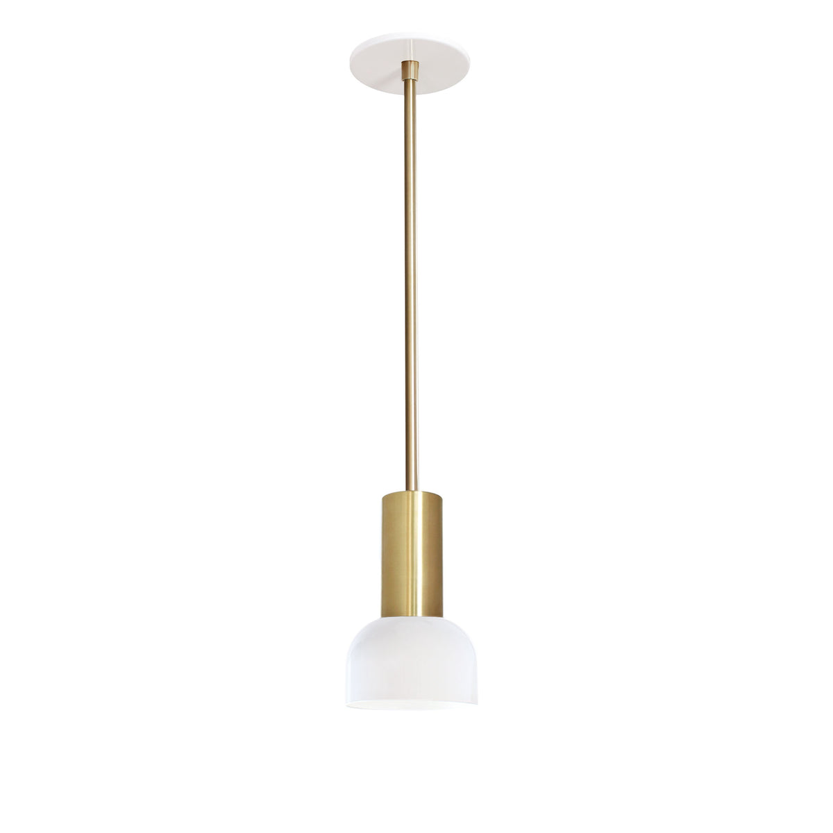 Scout Rod Pendant shown in White with Brass