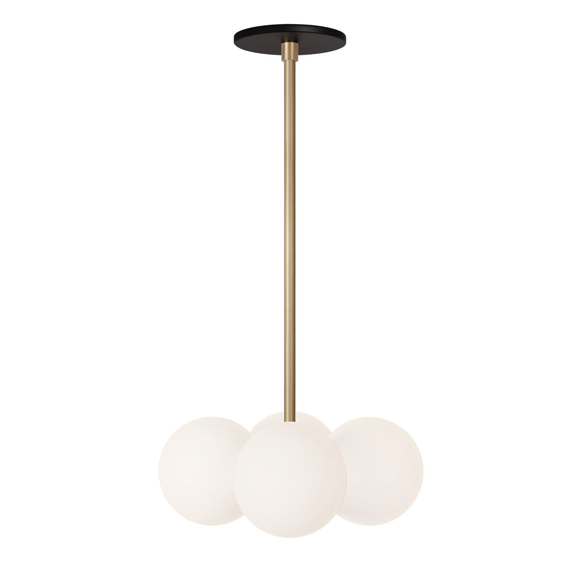 Selene Compass shown in Brass with a Matte Black Canopy