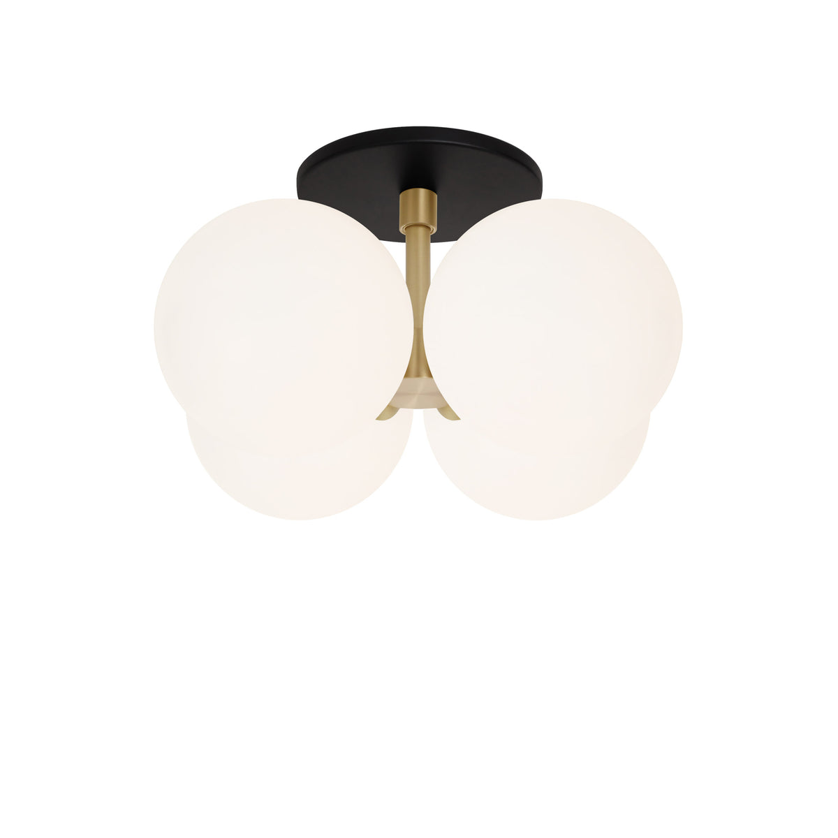 Selene Compass Surface shown in Brass with a Matte Black Canopy