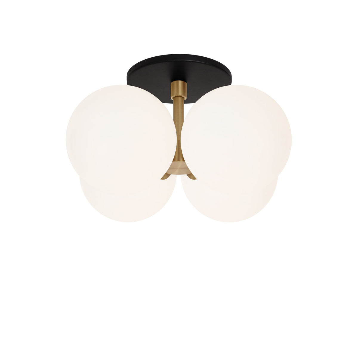 Selene Compass Surface shown in Heirloom Brass with a Matte Black Canopy