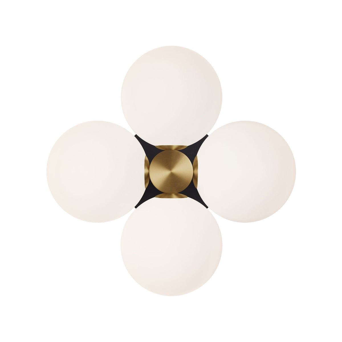 Selene Compass shown in Heirloom Brass with a Matte Black Canopy