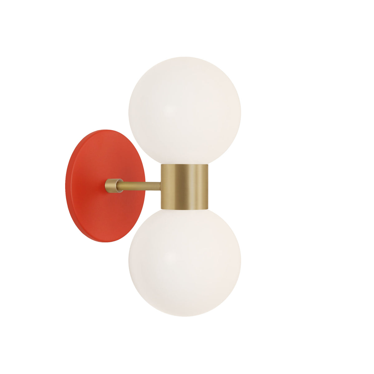 Selene Double shown in Brass with a Persimmon Canopy