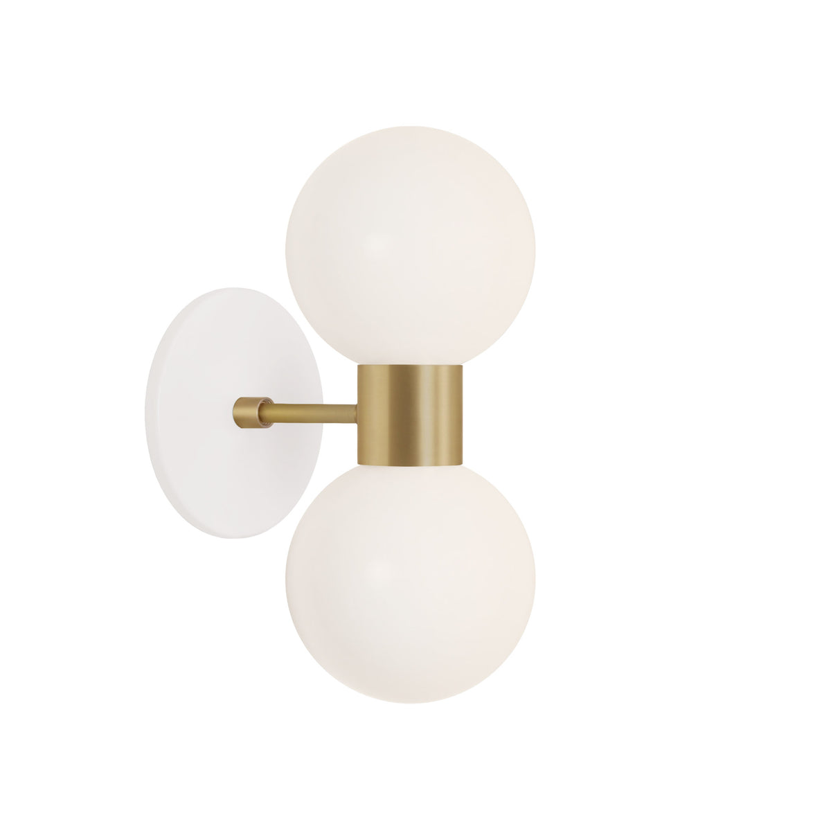 Selene Double shown in Brass with a White Canopy