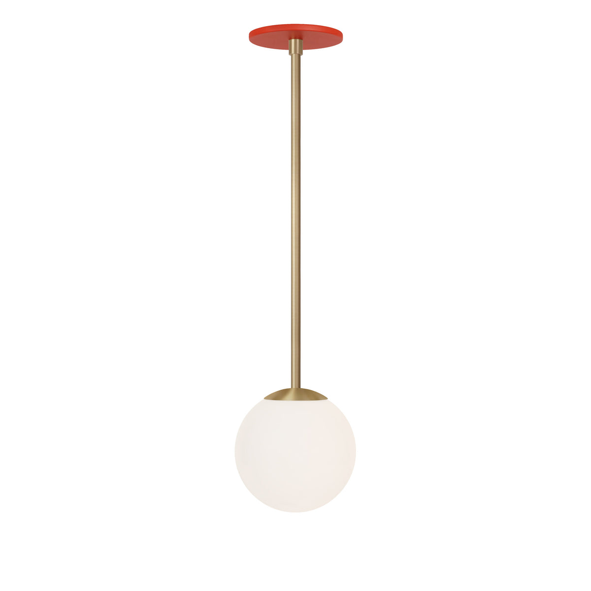 Selene 6" Pendant shown in Brass with a Persimmon Canopy