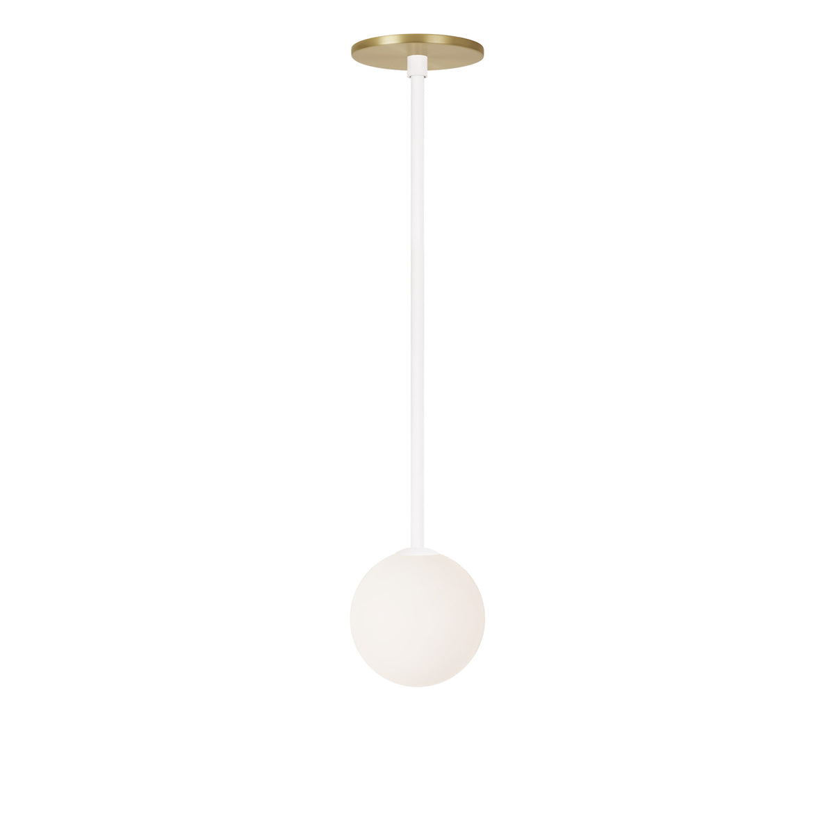 Selene Pendant shown in White with a Brass Canopy