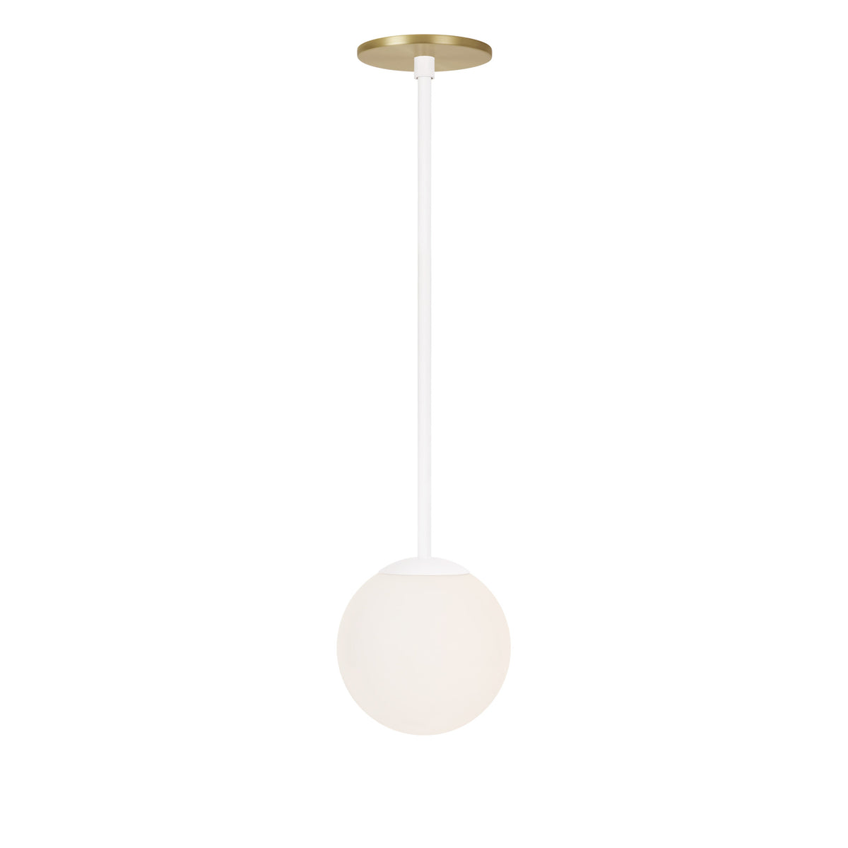 Selene 6" Pendant shown in White with a Brass Canopy