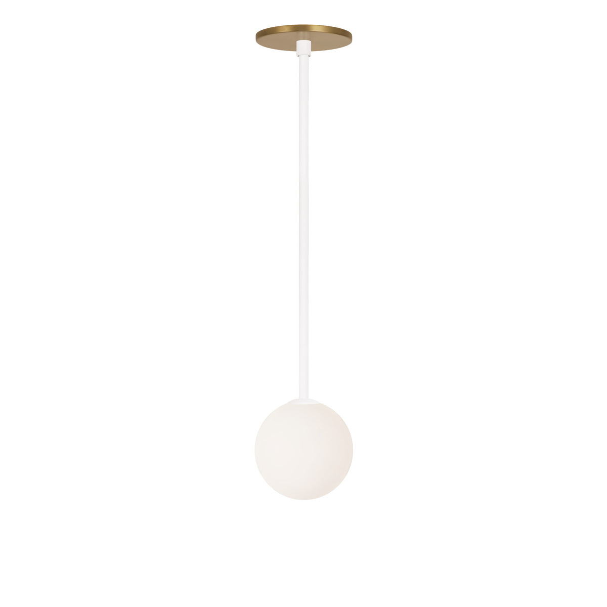 Selene Pendant shown in White with a Heirloom Brass Canopy