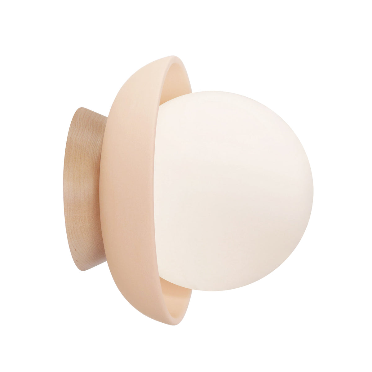 Terra Lexi shown in Shell ceramic and Maple Wood canopy