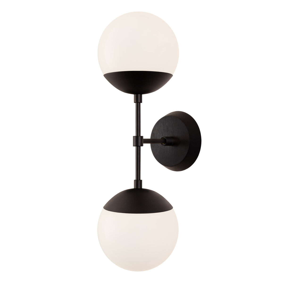 Theo shown in Matte Black and a Black Stained Wood Canopy