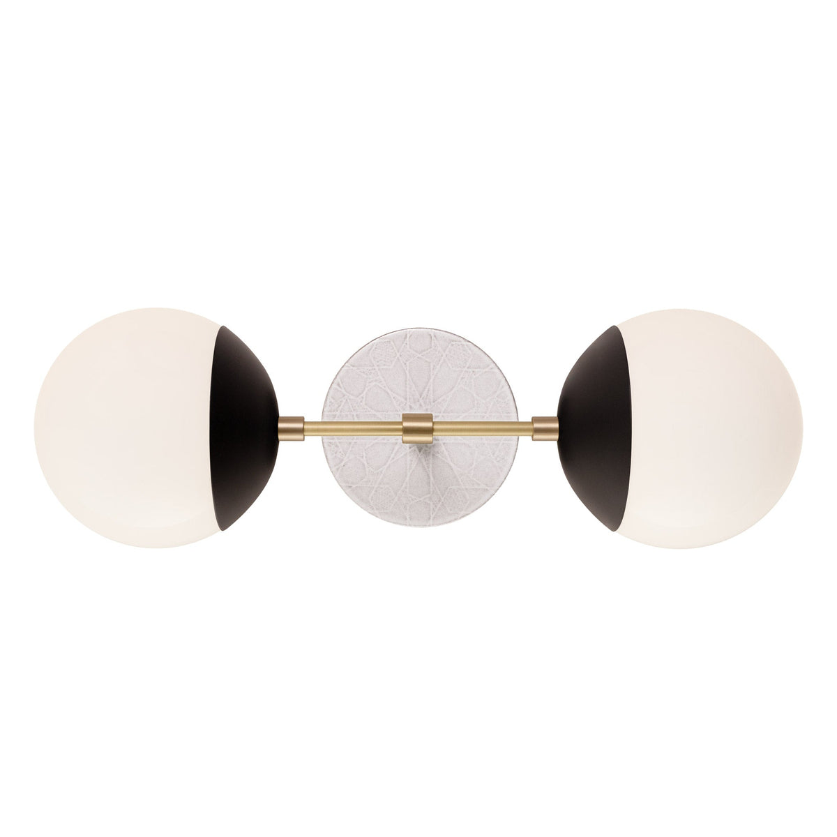 Theo shown in Matte Black with Brass and a Brownstone White Star Ceramic Canopy