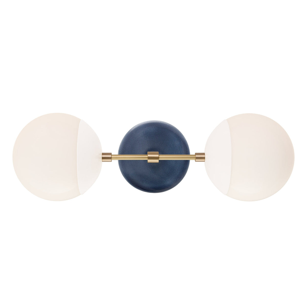 Theo shown in White with Brass and an Indigo Blue Swift Ceramic Canopy