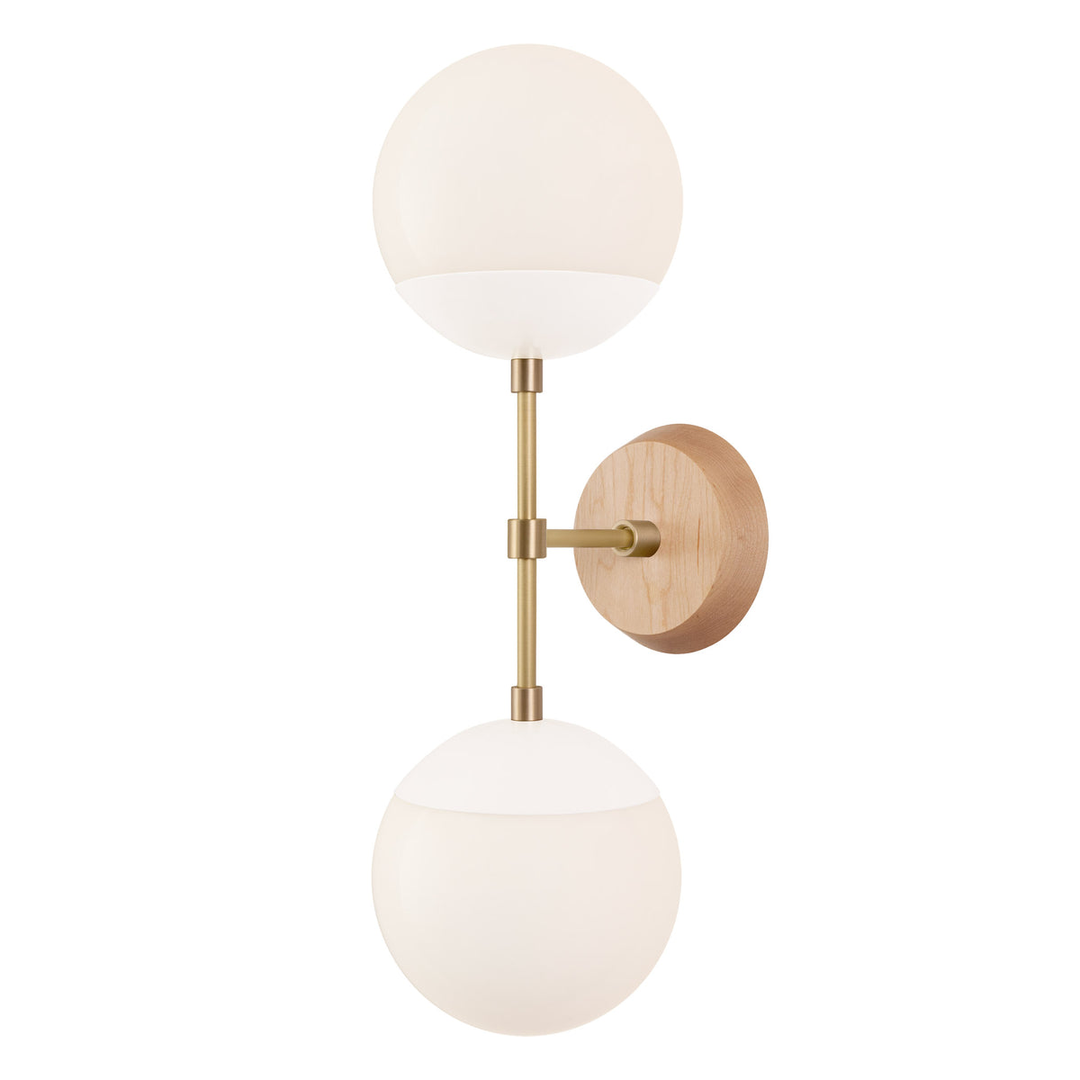 Theo shown in White with Brass and a Maple Wood Canopy