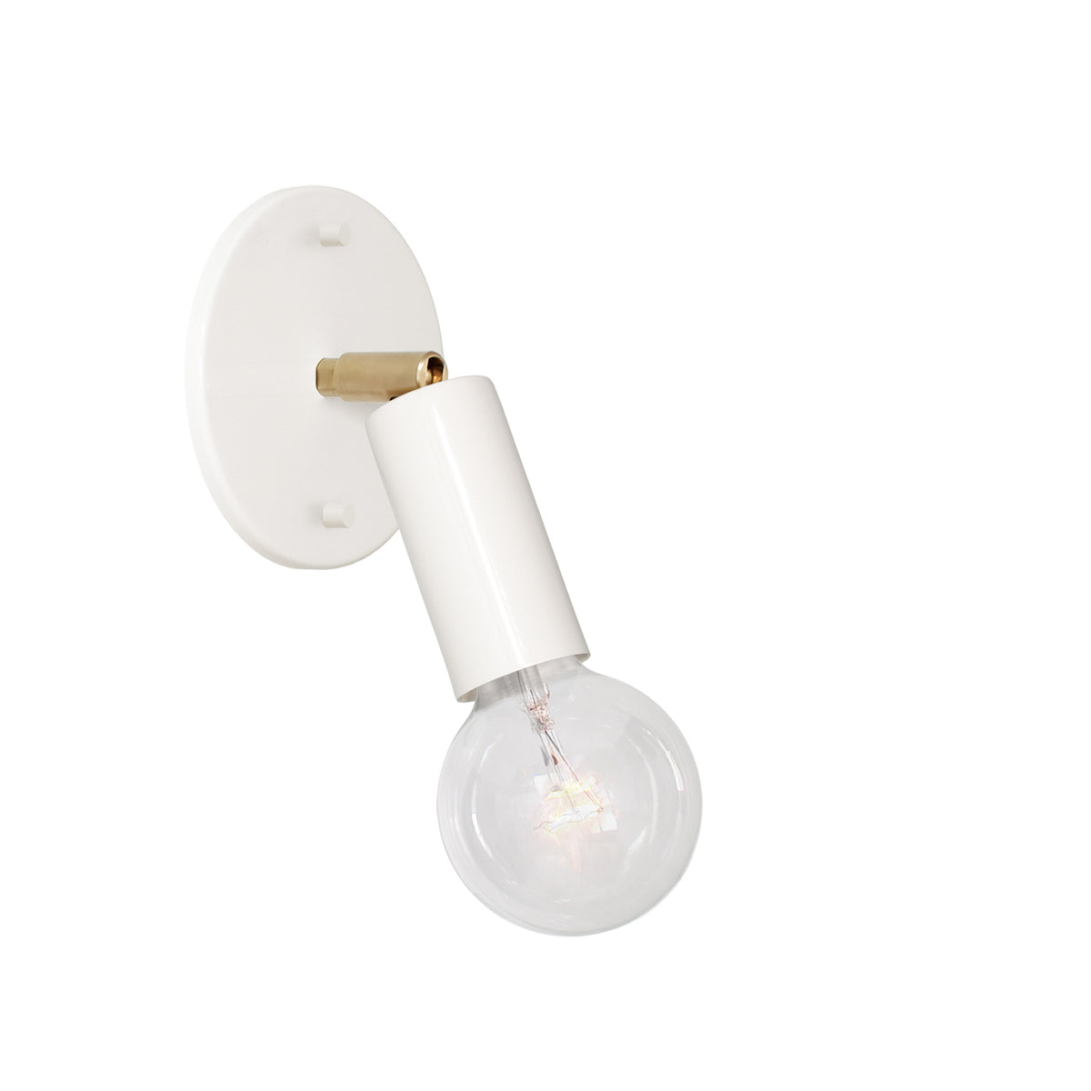 Tilt Sconce with no arm shown in White and Brass