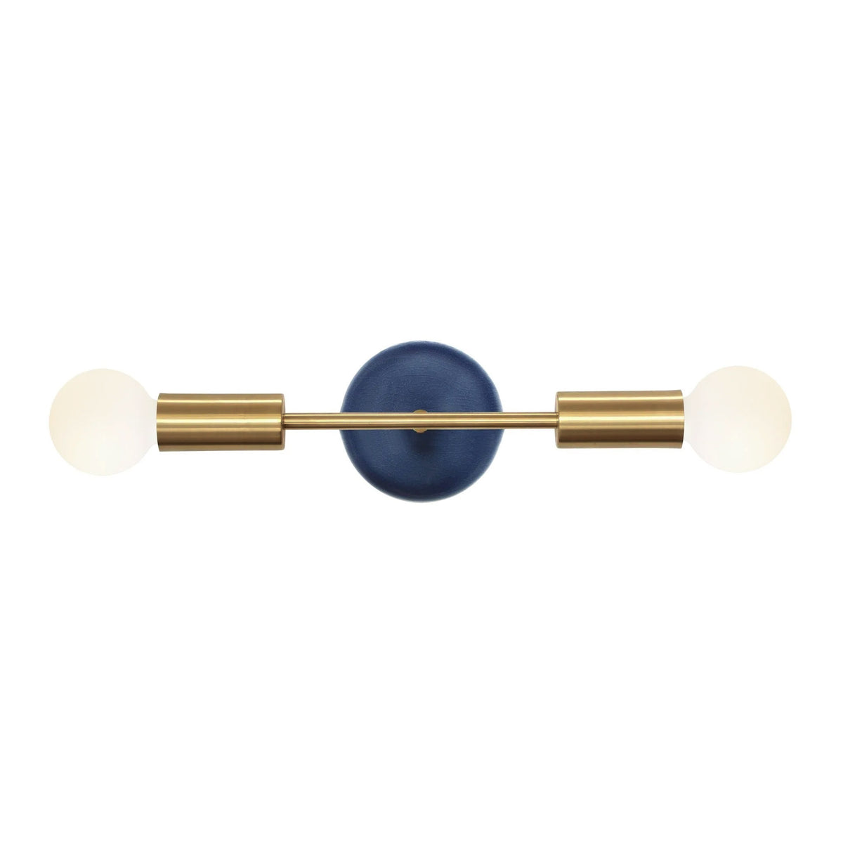 Venus with Ceramic Canopy shown in Heirloom Brass with Swift ceramic canopy pattern in Indigo Blue