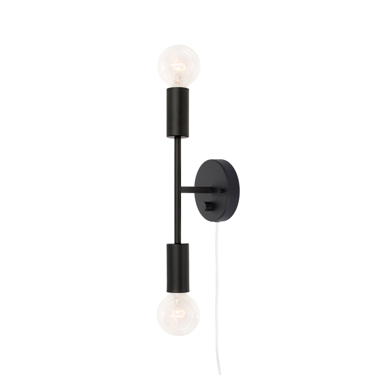 Venus shown in Matte Black with a Backplate Dimmer Switch and White Cord