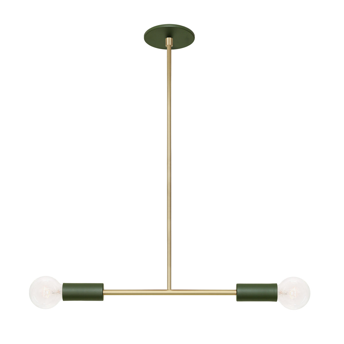 Venus Pendant shown in Secret Garden Green with Brass Accents