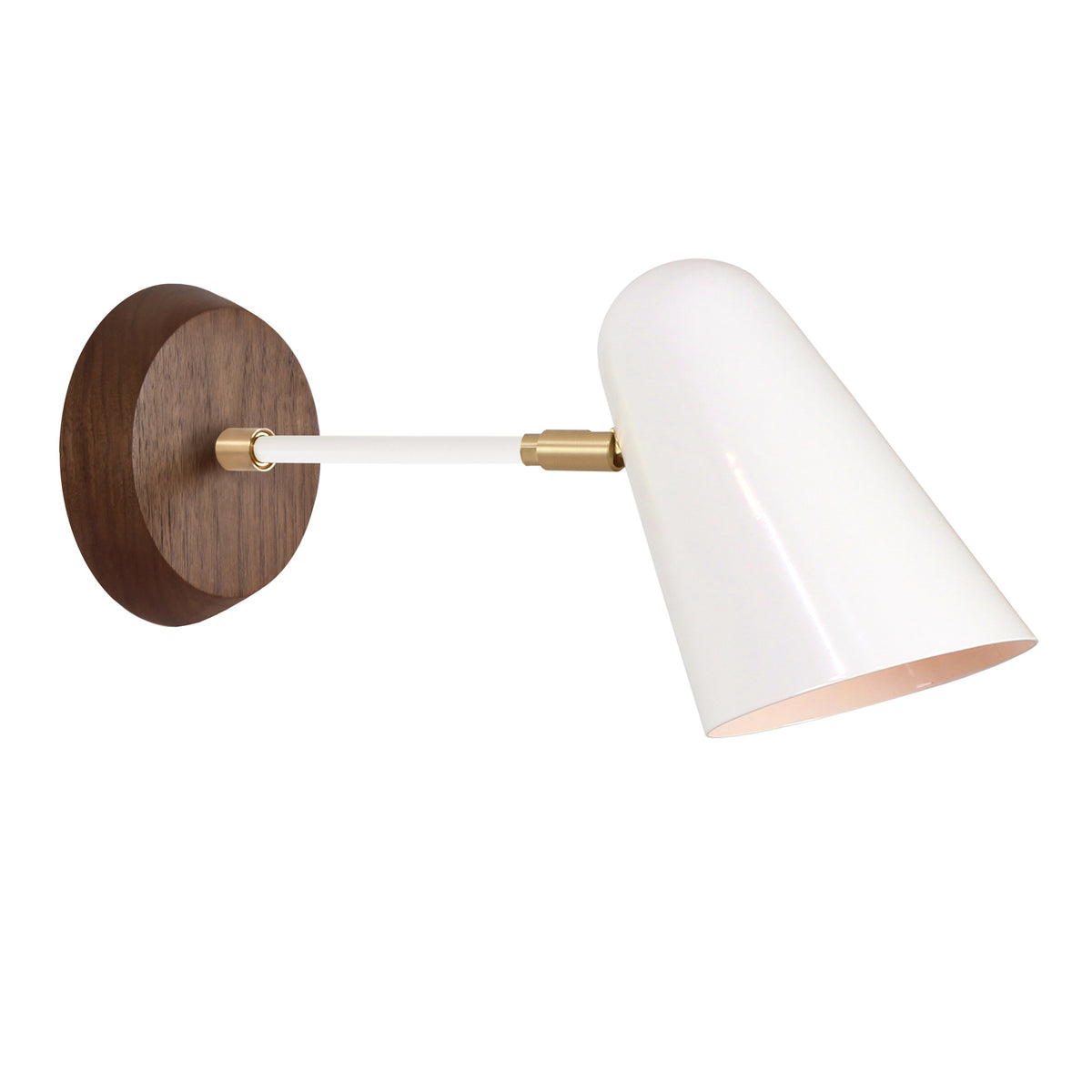 Wildwood shown in White with Brass Accents and a Walnut Wood Canopy