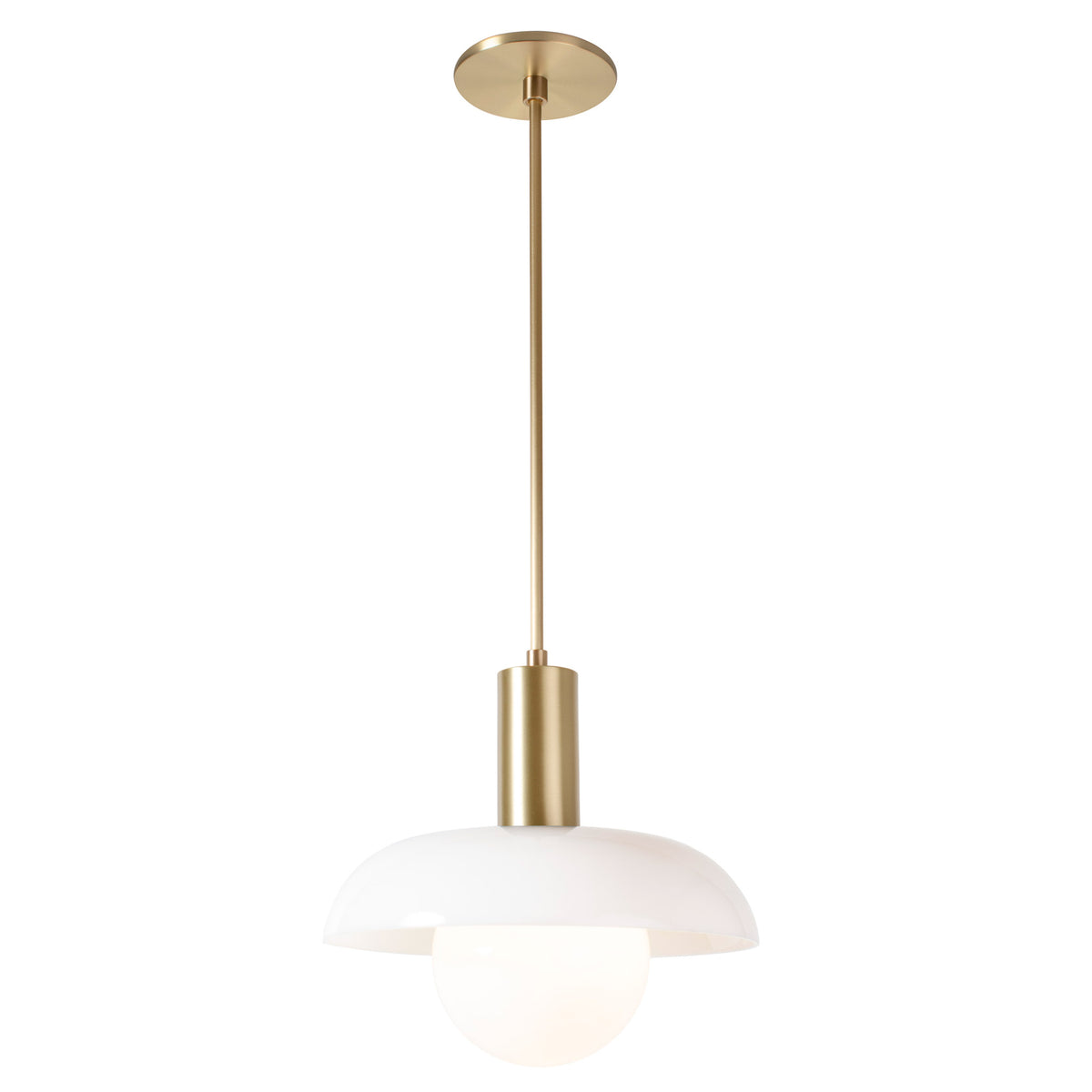 Glass Lexi Large Pendant shown in Brass