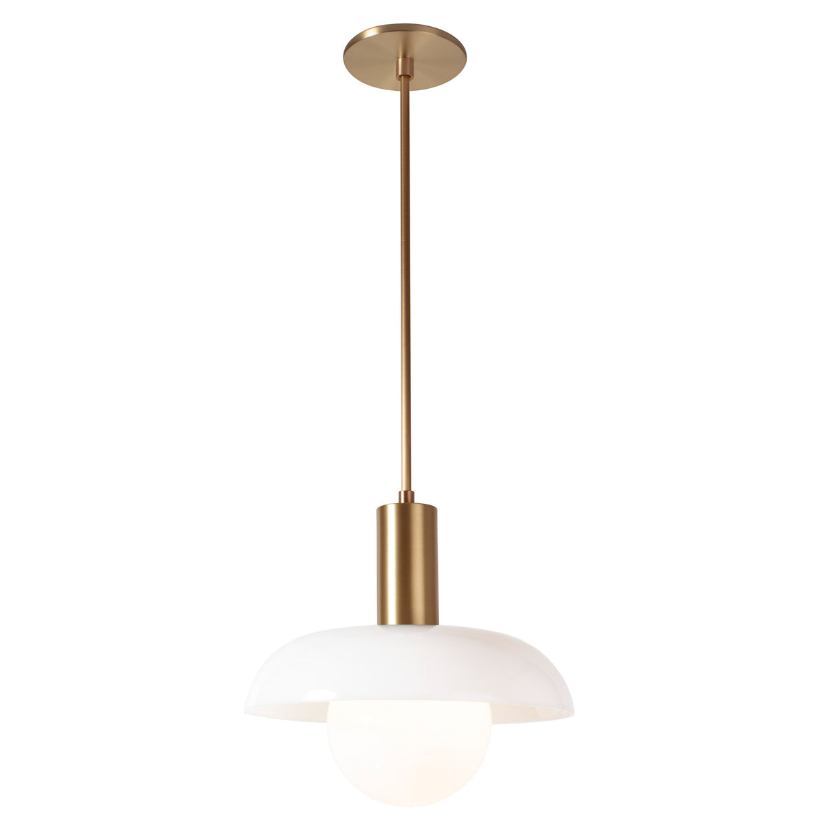Glass Lexi Large Pendant shown in Heirloom Brass