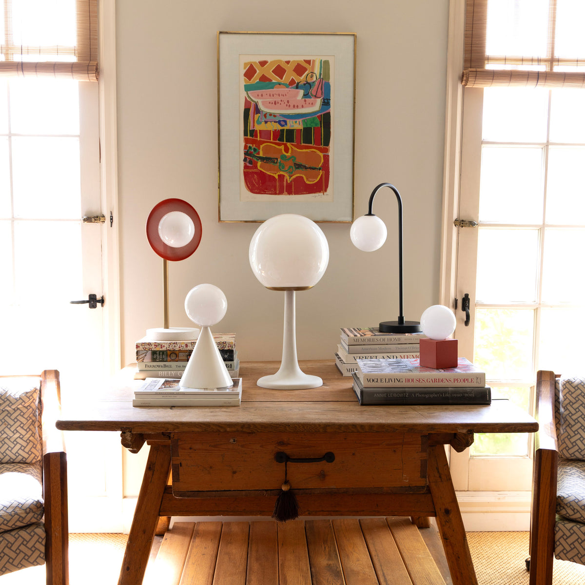 Lexi, Mini Summit, Aaro, Josephine and Little Meg Lamps. Interior design by Sarah J. Meyer Design