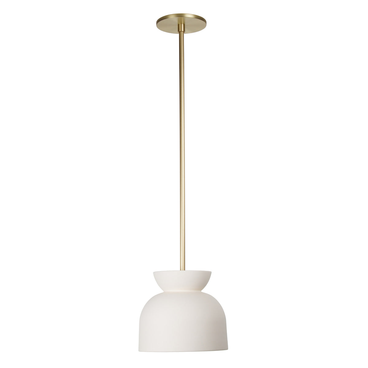 Terra Amélie Pendant shown in Bone ceramic with Brass