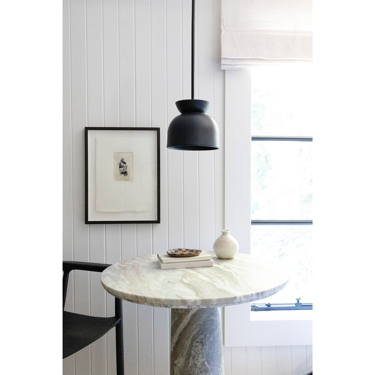 Terra Amélie Pendant shown in Eclipse ceramic with Matte Black
