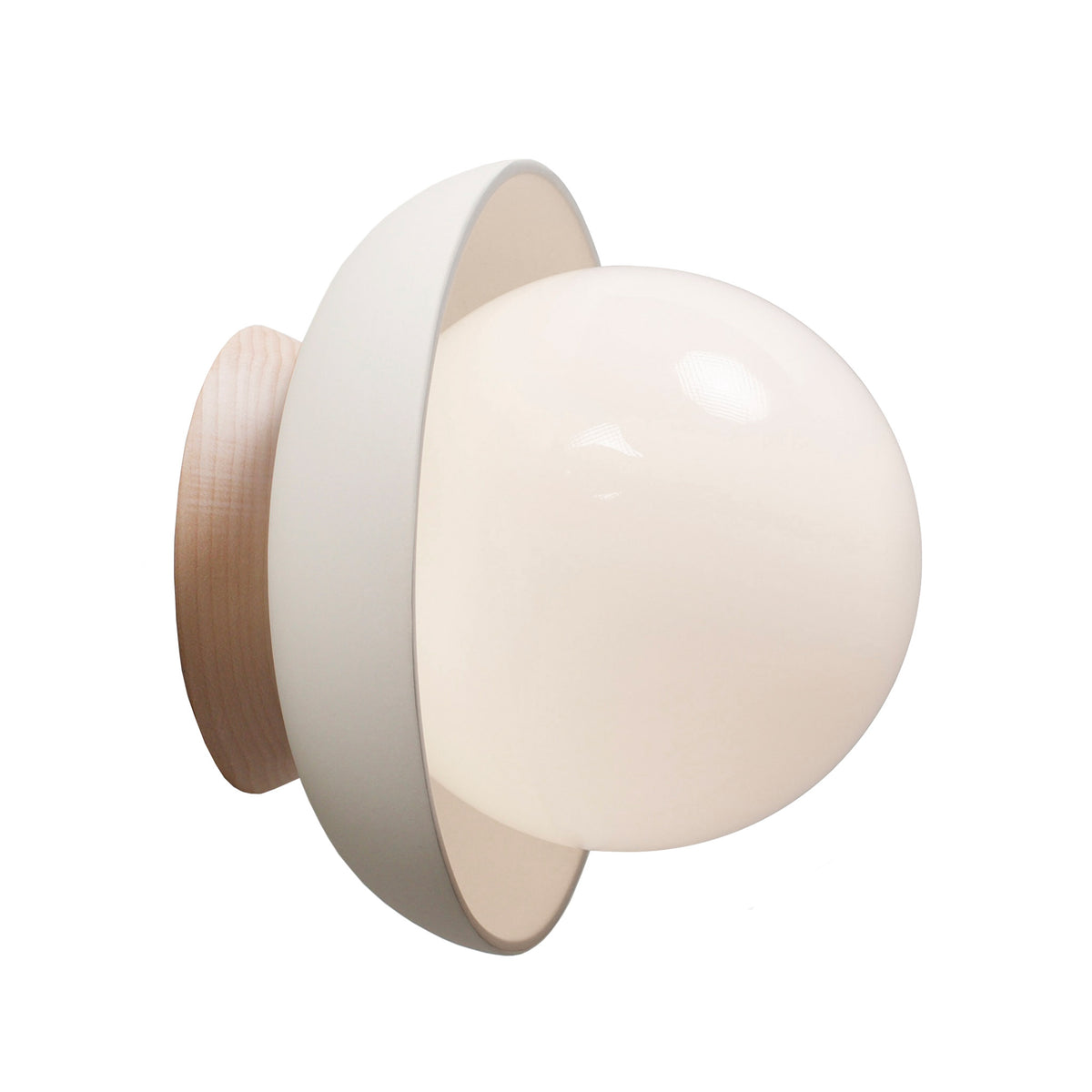 Terra Lexi shown in Bone ceramic and Maple wood canopy