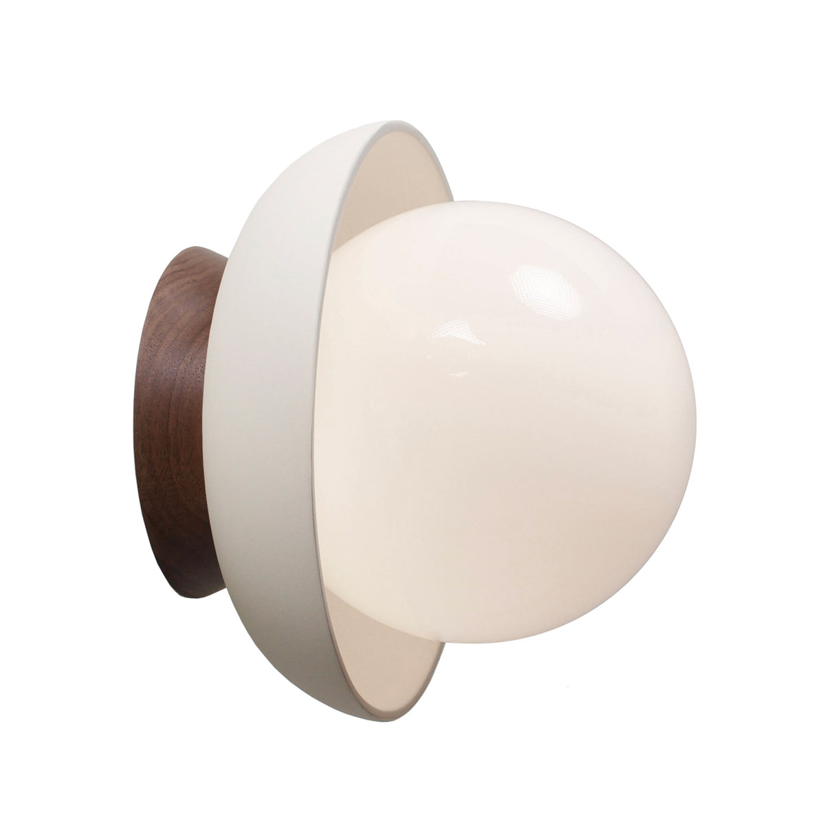 Terra Lexi shown in Bone ceramic and Walnut wood canopy