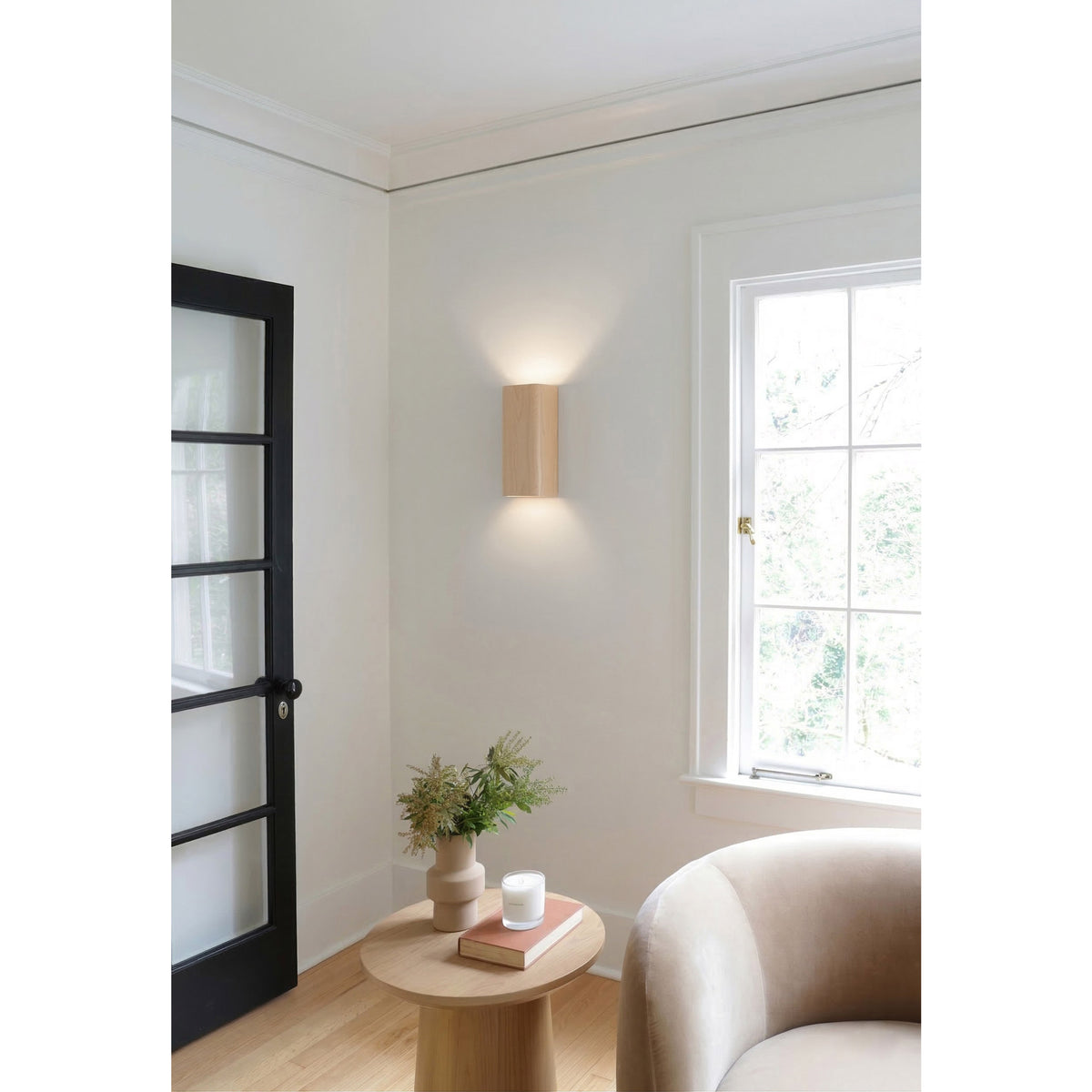 Allée ADA Sconce shown in Birch, Interior Design by Jica Interiors