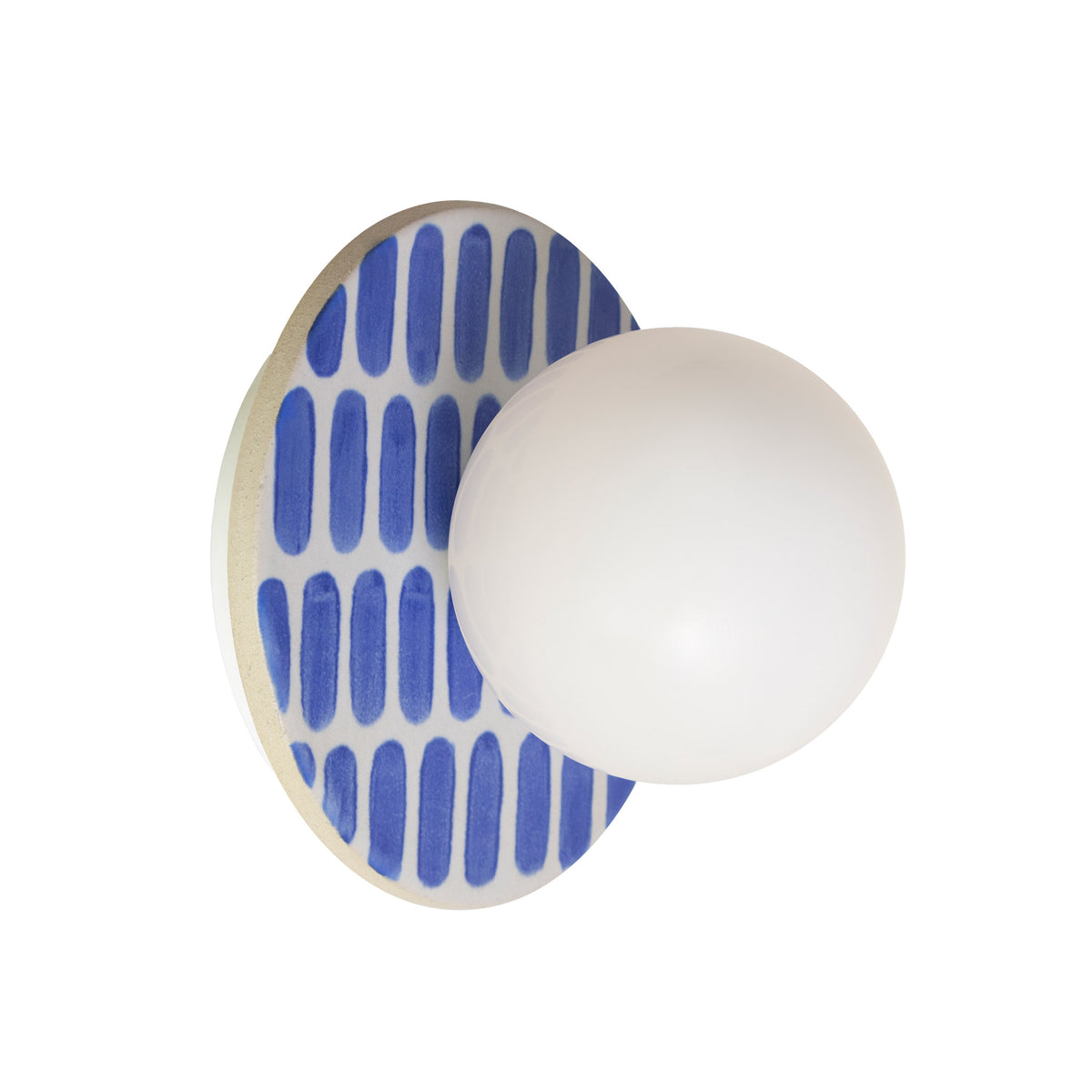 Little Luna shown with a Blue Dot Stripe ceramic canopy