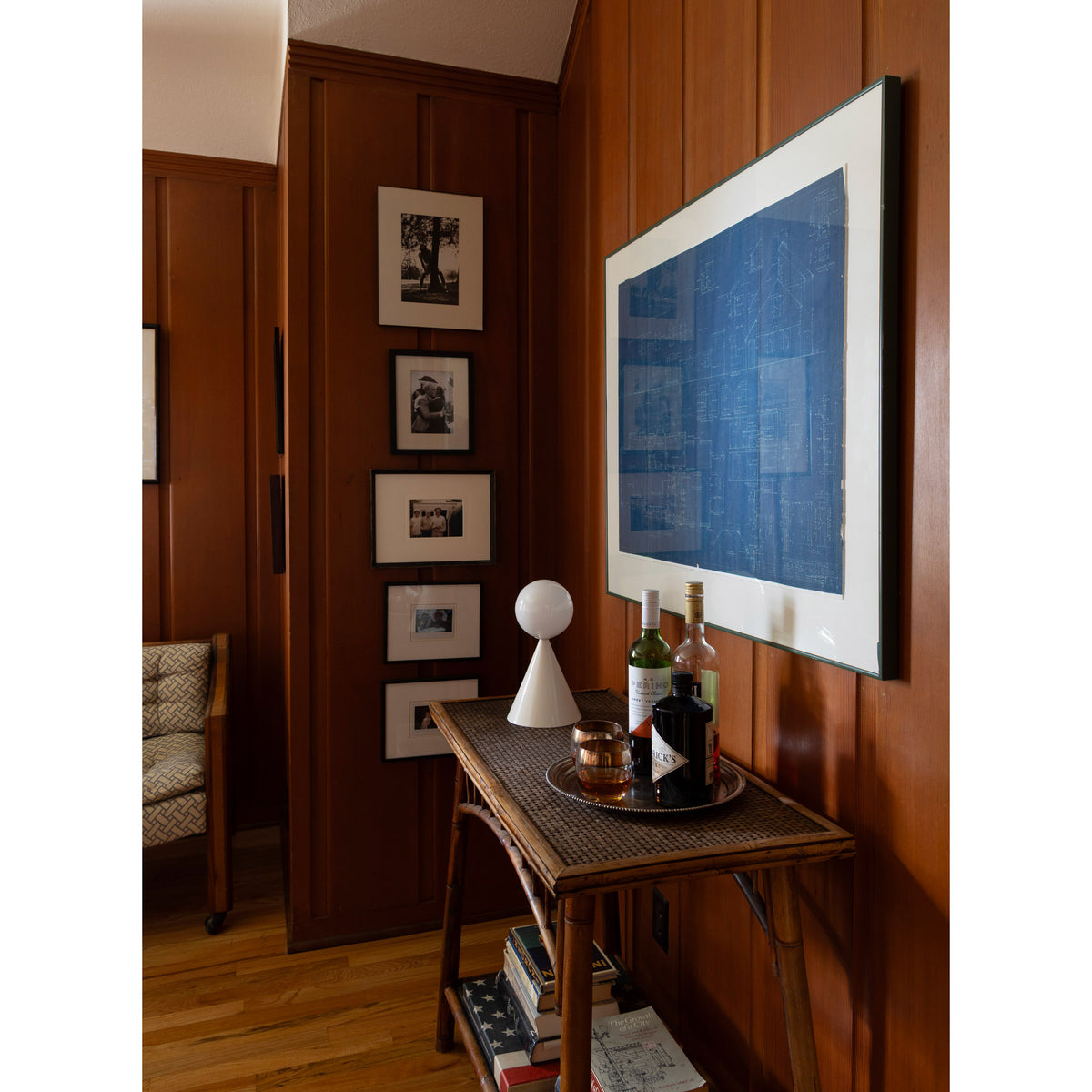 Mini Summit Table Lamp shown in White. Interior design by Sarah J. Meyer Design