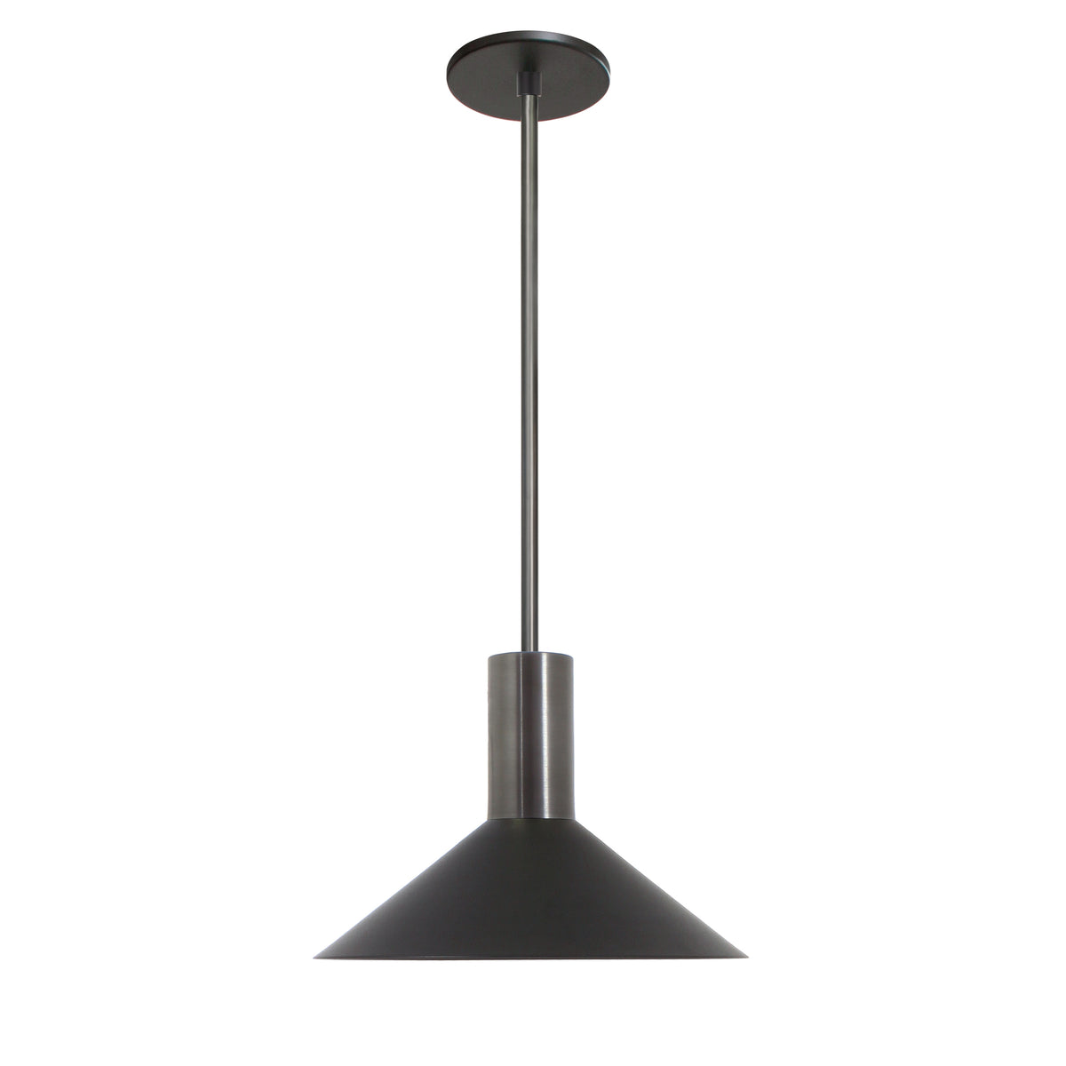 June Rod Pendant shown in Matte Black with Graphite Patina