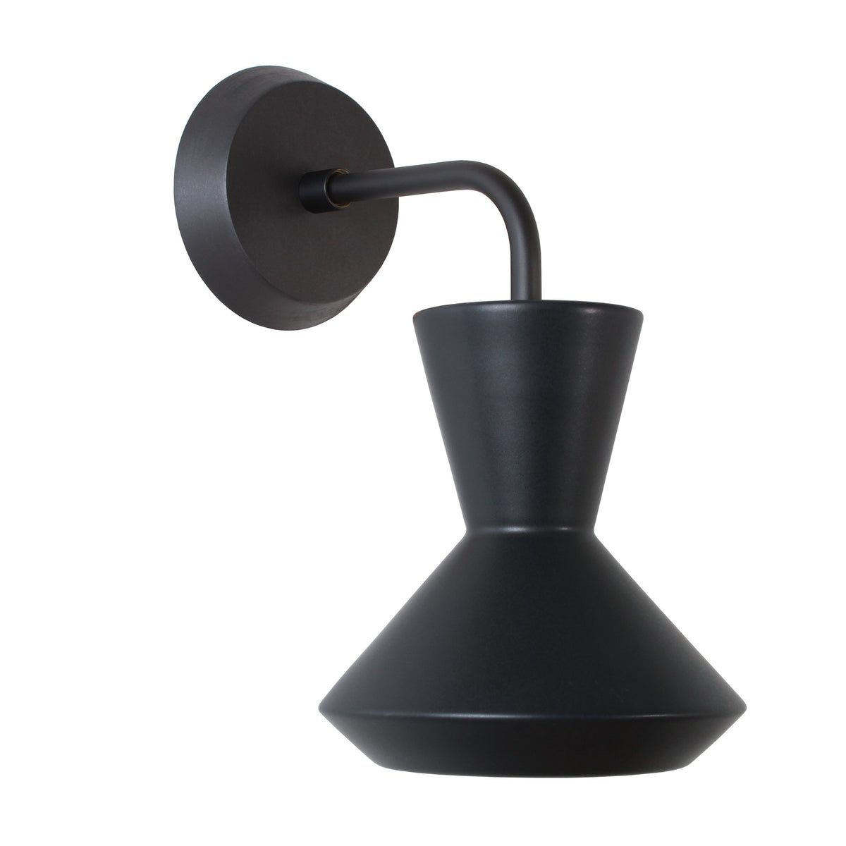 Bobbie Sconce shown in Eclipse Black Glaze with Matte Black Metal and Black Stained Wood finish Canopy