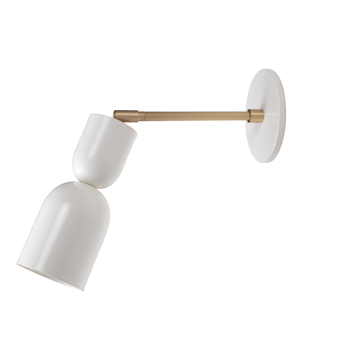 Chance Sconce shown in White with Brass with a 6" arm length