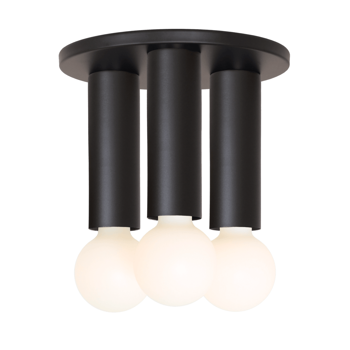 Fjord 3 Surface shown in Matte Black and Tala Sphere II Led Bulbs
