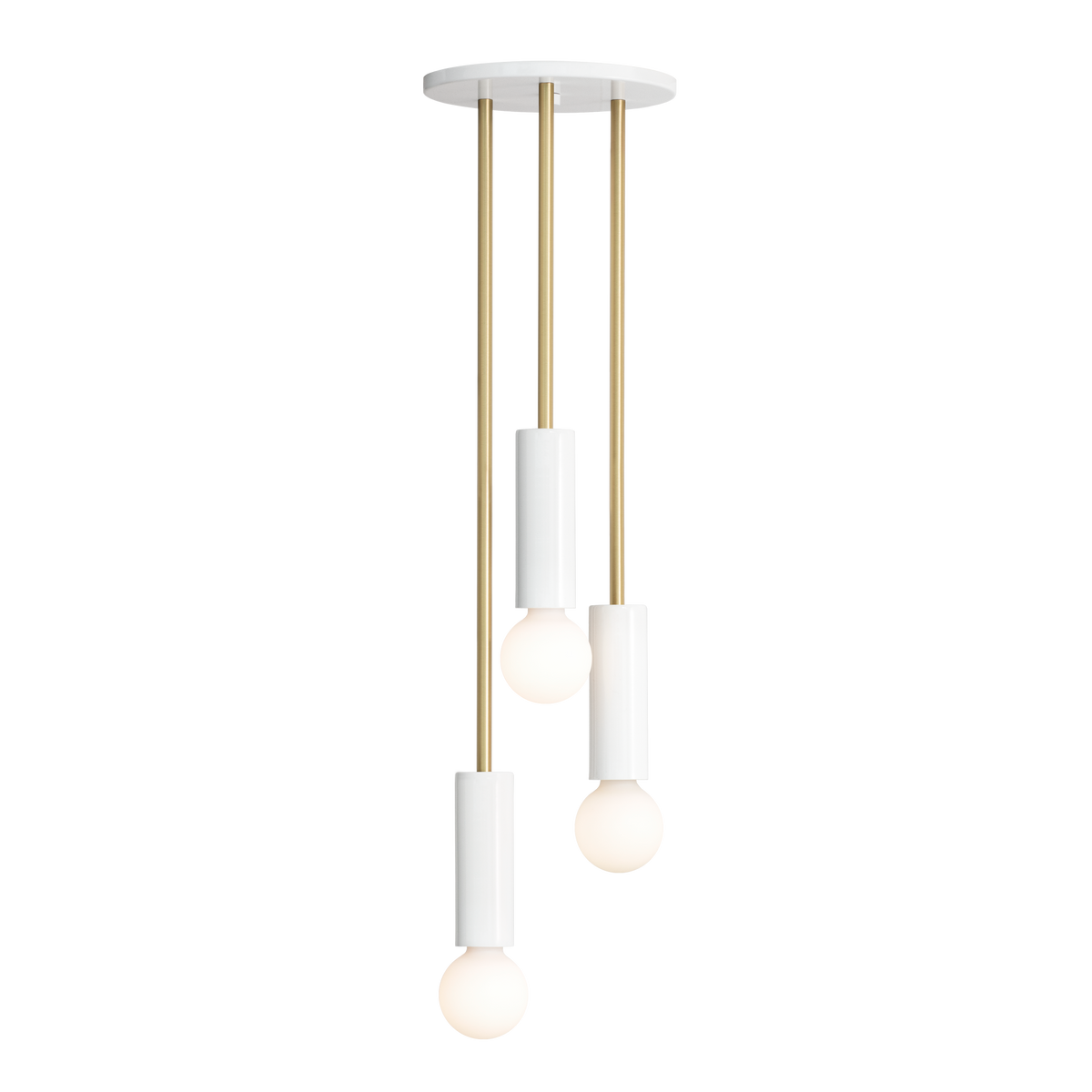 Fjord Waterfall Shown in White with Brass