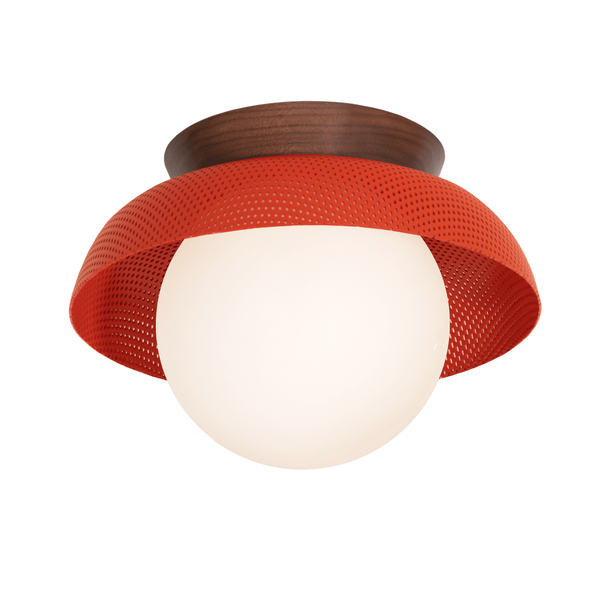 Lexi Sconce shown in Persimmon with Walnut (wood) canopy