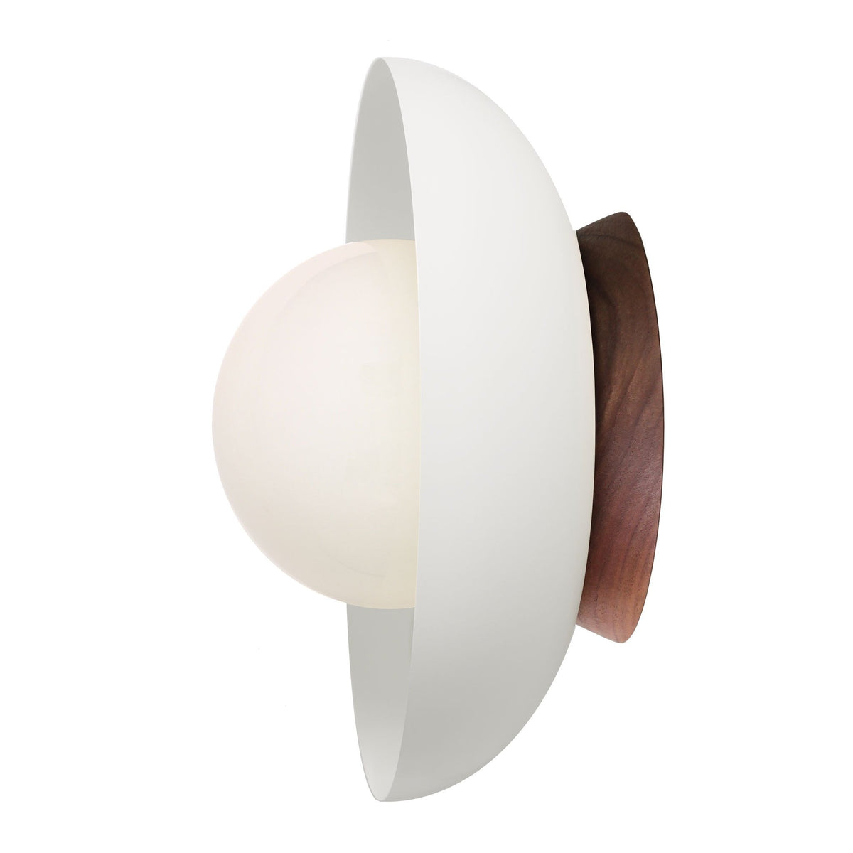 Lexi Large 6” shown with a Solid shade in White and Walnut canopy