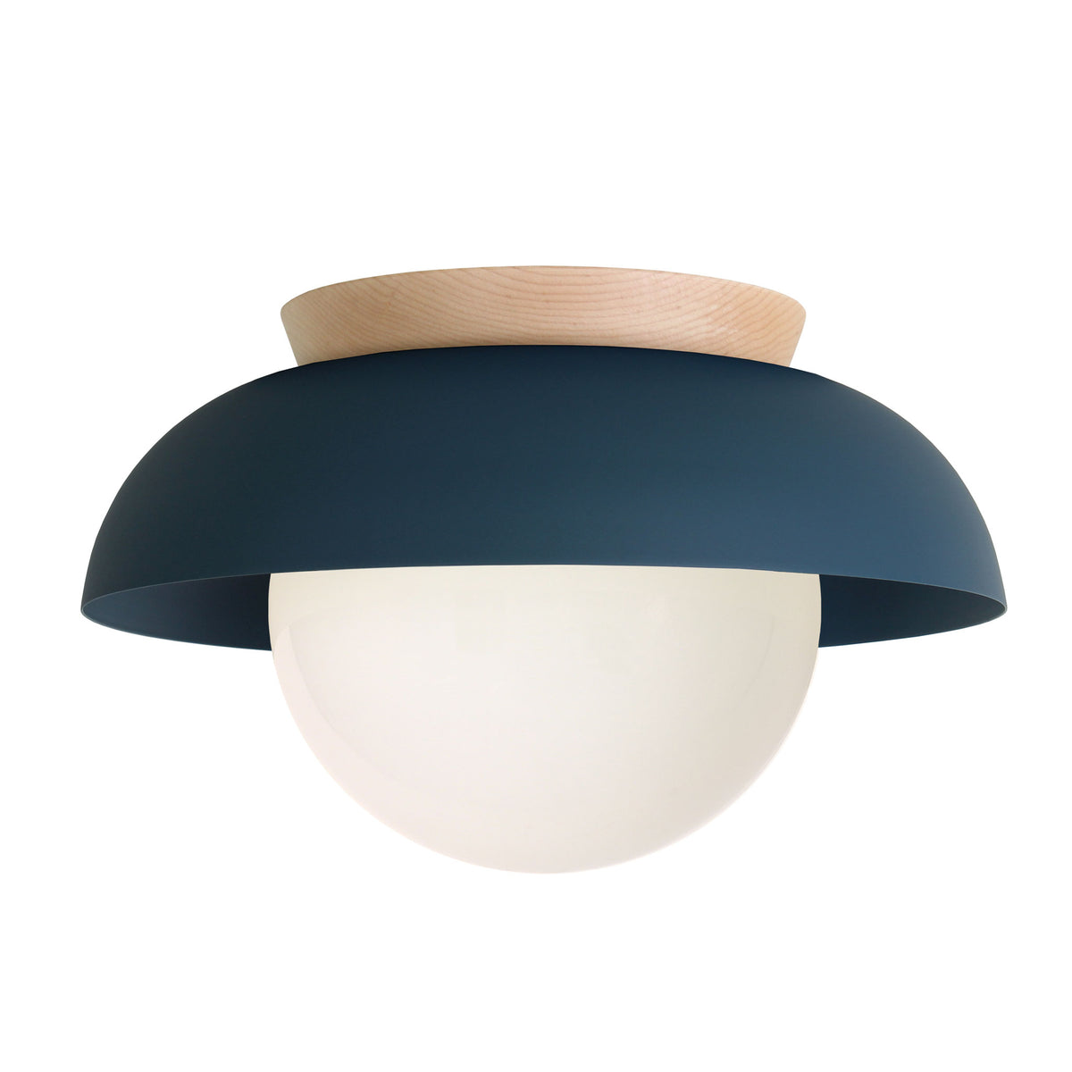 Lexi Large 8” shown with a Solid shade in Ocean Blue and Maple canopy