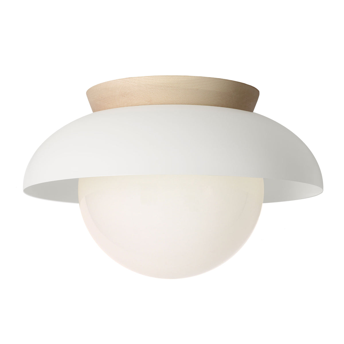 Lexi Large 8” shown with a Solid shade in White and Maple canopy